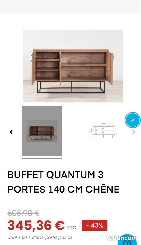 Buffet chêne et noir (image 2)