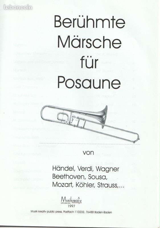 Trombone basse, ténor, cahier neuf de partitions (image 4)
