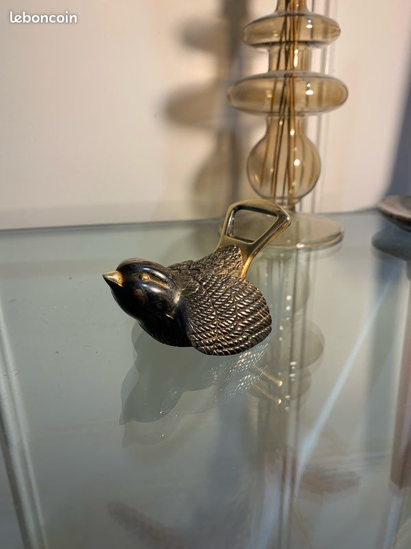 Vintage/ancien - décapsuleur oiseau métal argenté 😍 art déco, vaisselle - vintage 🥰 (image 2)