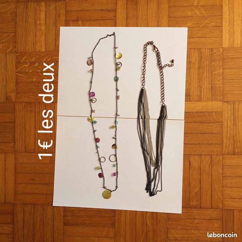 Lot de 2 Colliers. Boucles d'oreilles. Bracelets. Pendentifs. Montres. Bijoux (image 1)