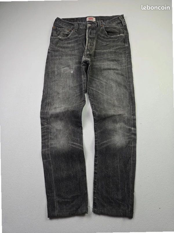 Jean Levi's 501 gris grey unisexe taille équivalent W30 coupe droite straight (T17) (image 5)