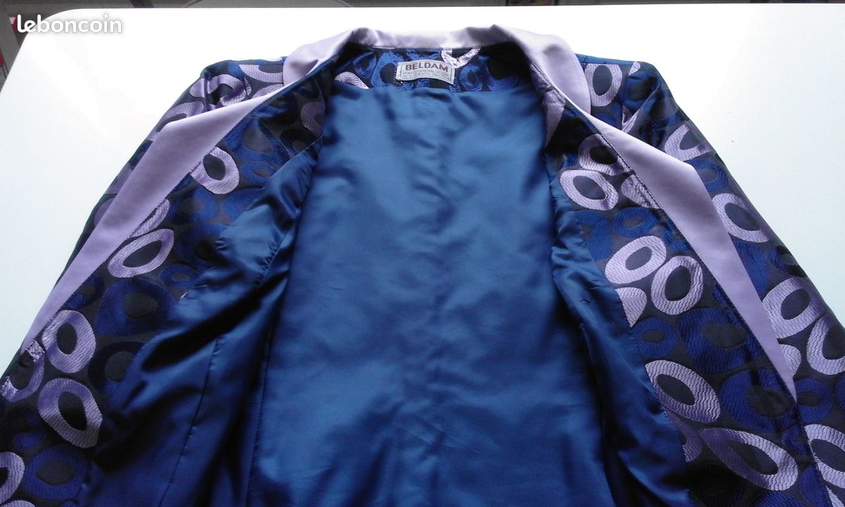 VESTE de cérémonie femme T 52 / 54 marine et parme - TBE (image 8)