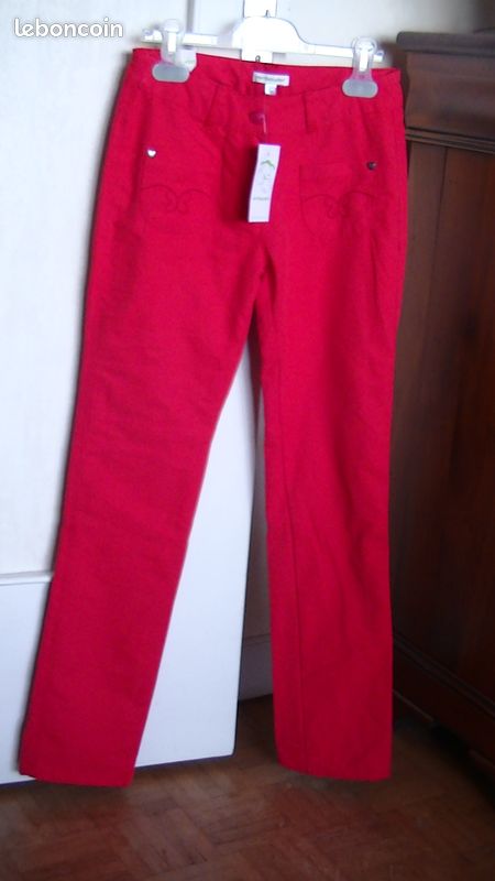 Pantalon fille NEUF rouge VERT BAUDET 12 ans Etiq (image 1)