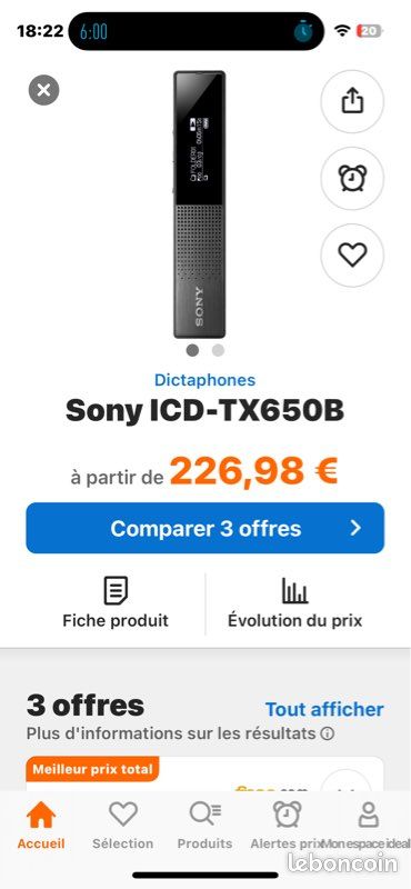 Sony ICD-TX650B - Enregistreur Vocal Numérique - Neuf - Garantie 2 ans (image 3)