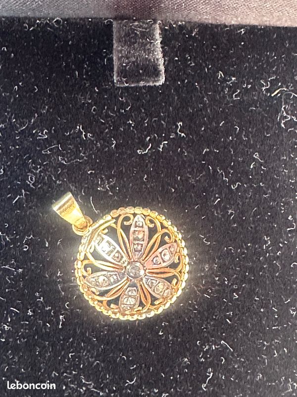 Pendentif or et diamants ancien (image 3)