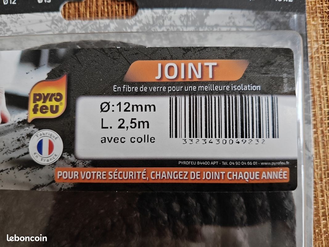 Joint de porte d'insert de cheminée 12 mm Pyro Feu (image 2)