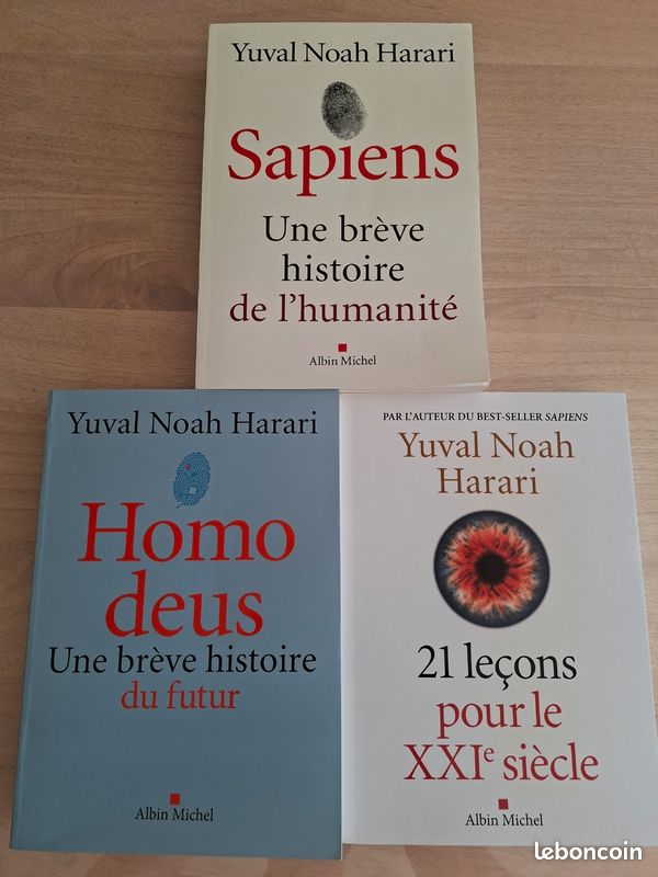 Lot 3 livres Yuval Noah Harari – Sapiens / Homo deus / 21 leçons – Albin Michel (image 1)