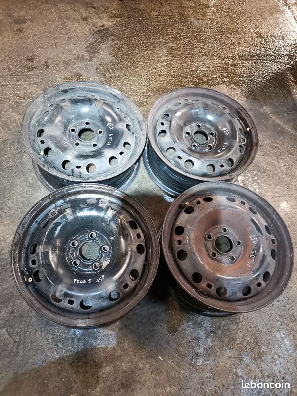 4 jantes tôle 15 pouce polo 5 Équipement auto