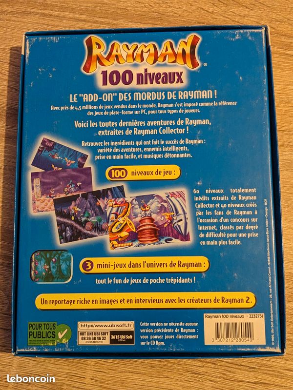 Troc Echange JEUX DE PC.RAYMAN 100 NIVEAUX sur