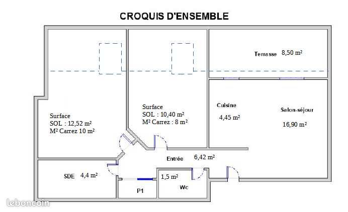 Appartement 3 pièces 53 m² · à Châteaubriant · 53 m² · 585 €