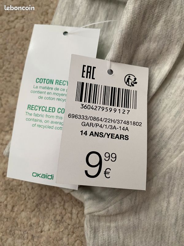 Okaidi t-shirt col roulé 14ans (image 4)