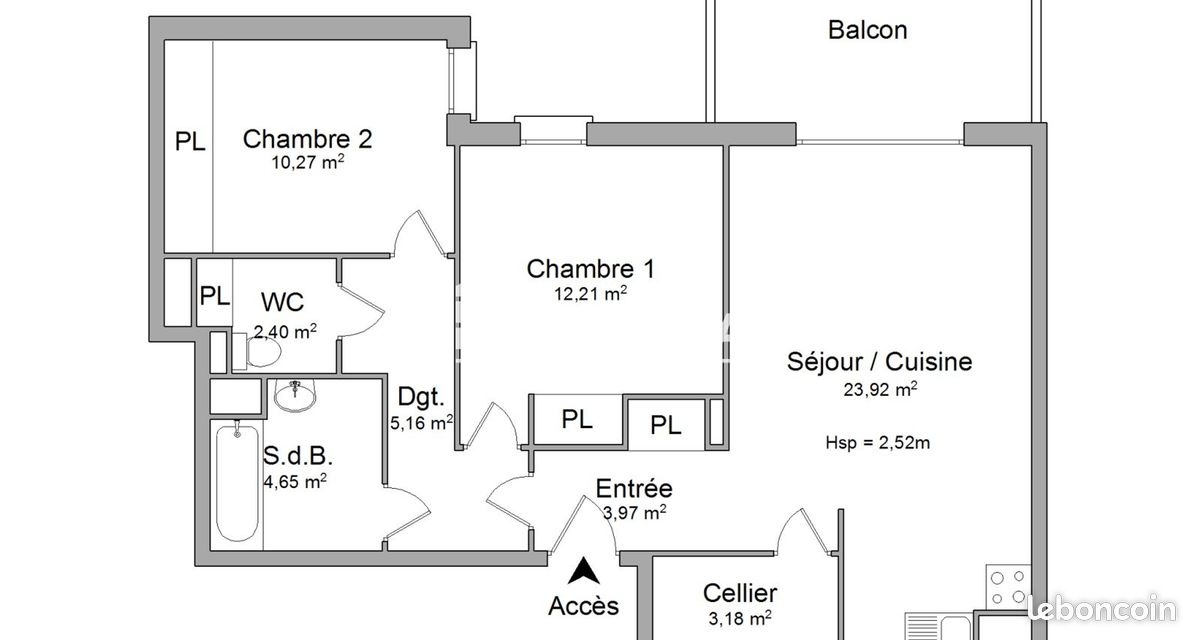 Appartement 3 pièces 66 m² · à Toulouse · 66 m² · 776 €/mois