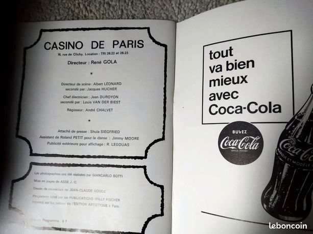 Affiche Vintage Spectacle Zizi Jeanmaire Au Casino De Paris - Poster 40x60cm Neuf - HQ