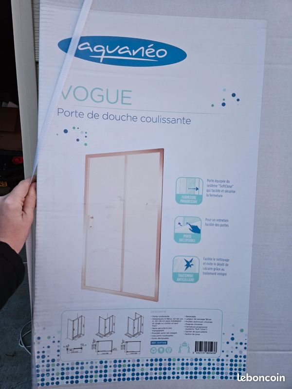 Paroi de douche coulissante neuve aquaneo vogue (image 2)