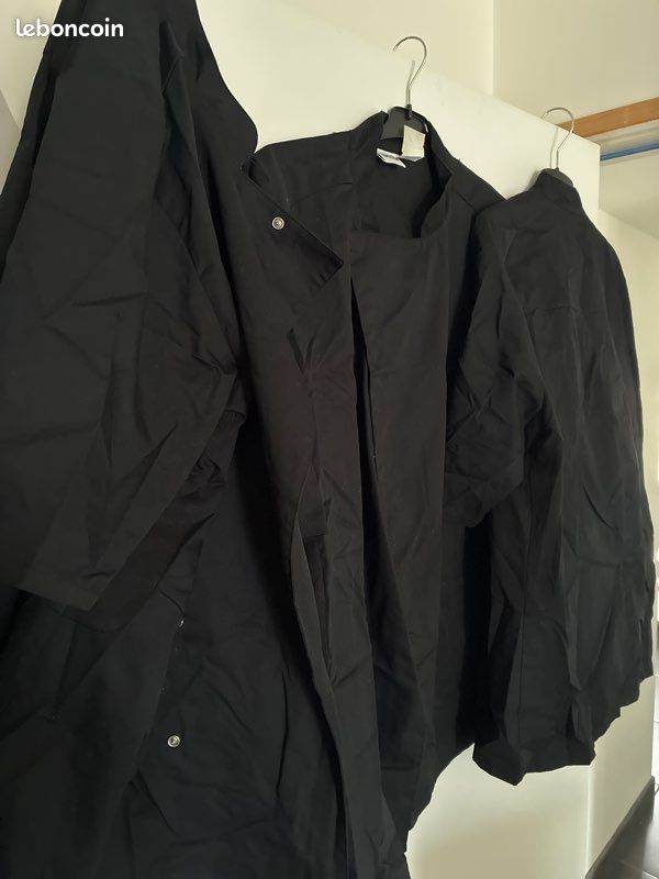Veste de cuisine PBV noire (image 1)