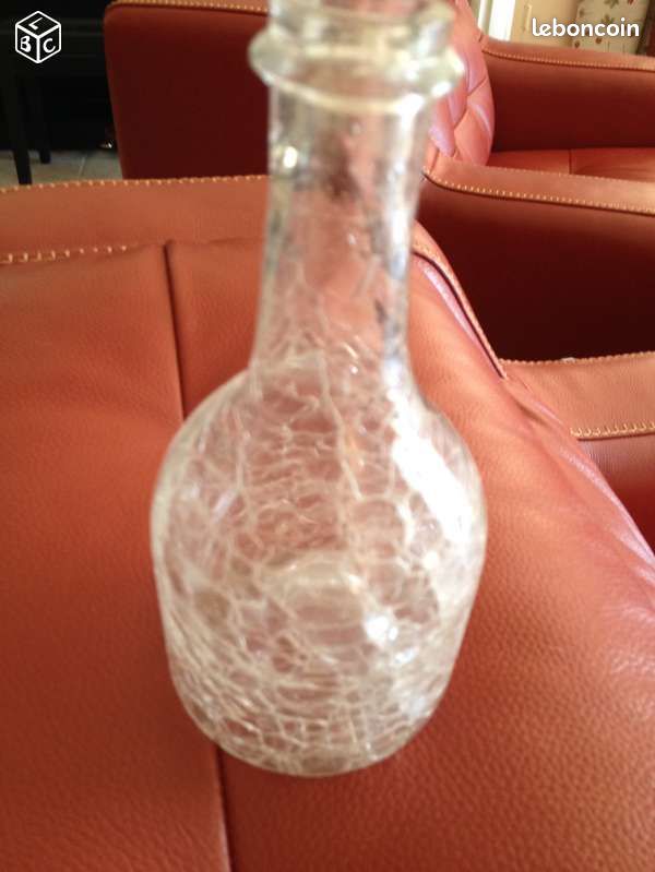 Bouteille ancienne verre craquelé (image 1)