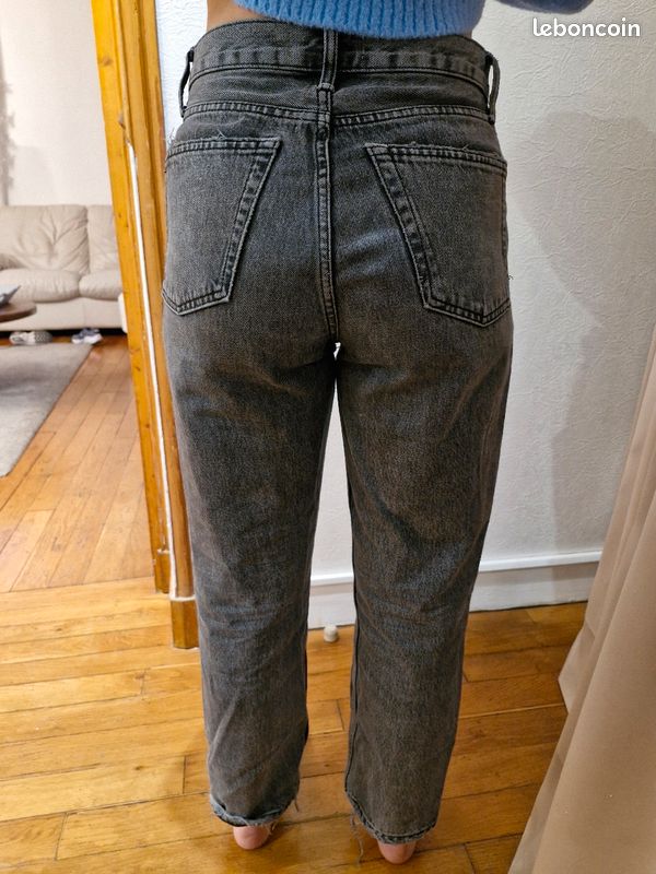 Pantalon jeans gris zara 36 Vêtements
