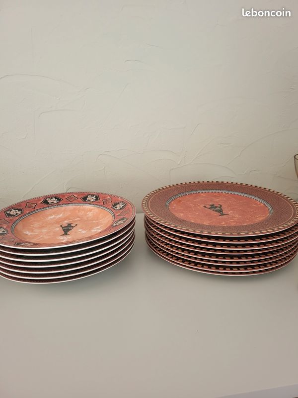 6er Set Teller GENEVIEVE LETHU 1994 ARCHEOS Durchm. ~26,3 cm - DE