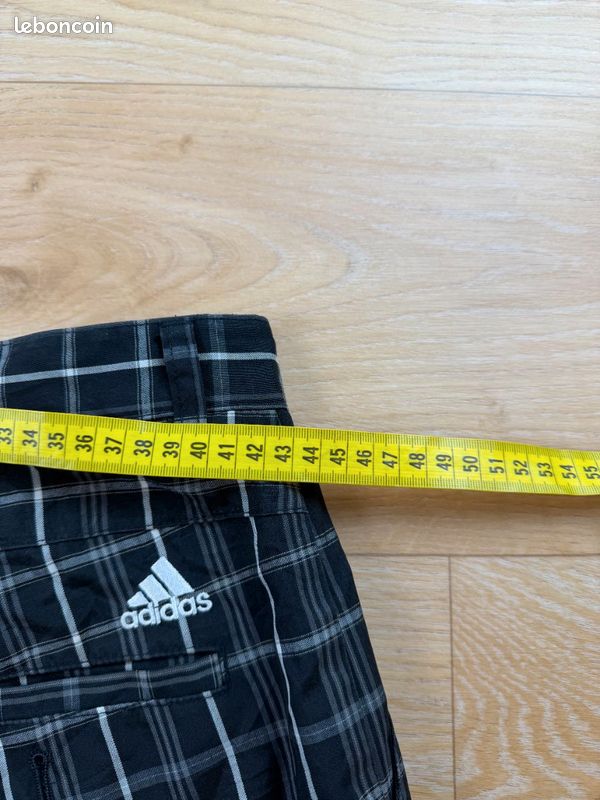 Adidas short bermuda à carreaux noir homme taille W32 légère imperfection MV563 (image 7)
