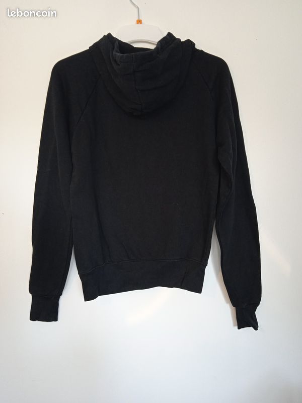 Sweat a capuche noir, motif humoristique taille xs (image 3)