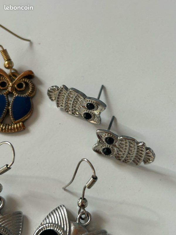 Boucles D'oreilles Chouette En Acier Inoxydable - Marque Tres.Or, Fait En France, Neuf Avec étiquettes