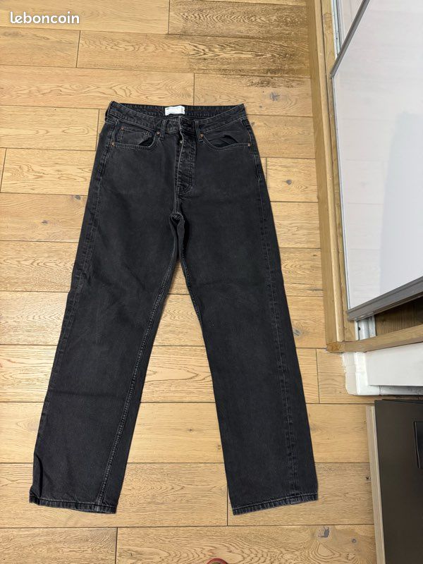 Jean Homme Noir Usé Style Skinny - Taille 38 - Marque Pull&Bear - Occasion Très Bon état