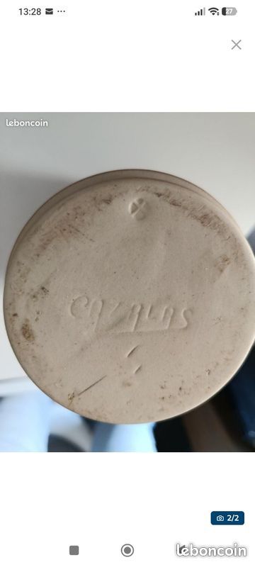 Vase Cazalas représentant un paysage méditerranéen, 23 cm Dégradé brun/crème Bon état (image 2)