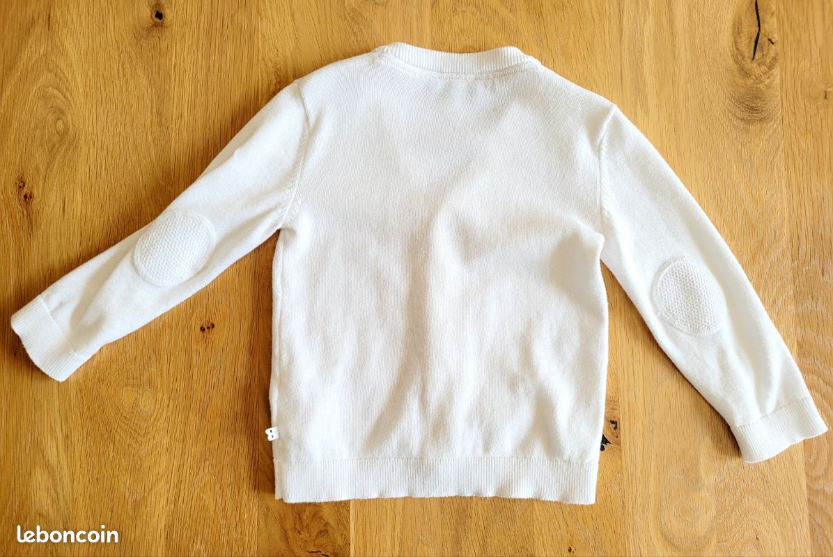 Tenue cérémonie Jacadi 24 mois 2 ans salopette lin gris souris body gilet blanc comme neuf (image 18)