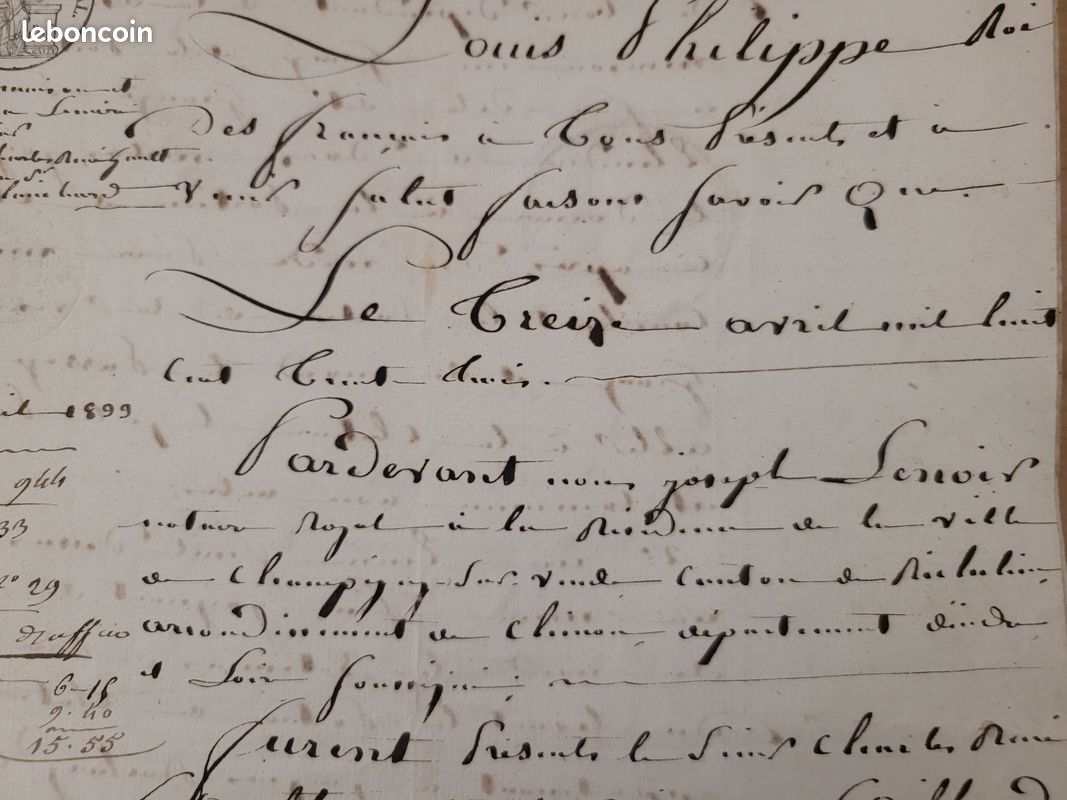 Acte notarié XIX ème Inventaire après le décès de l'abbé Chirode 1884