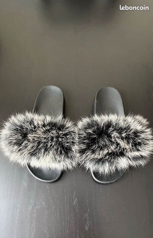 Claquettes Fourrées Pour Femmes - Doublure En Fausse Fourrure - Confortables Pour La Maison Ou La Plage - Taille Normale
