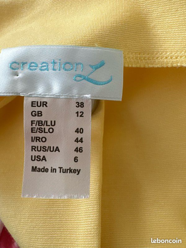 Veste D'été Jaune Manches Courtes - Taille 38/40, Marque L'envol, Occasion Très Bon état