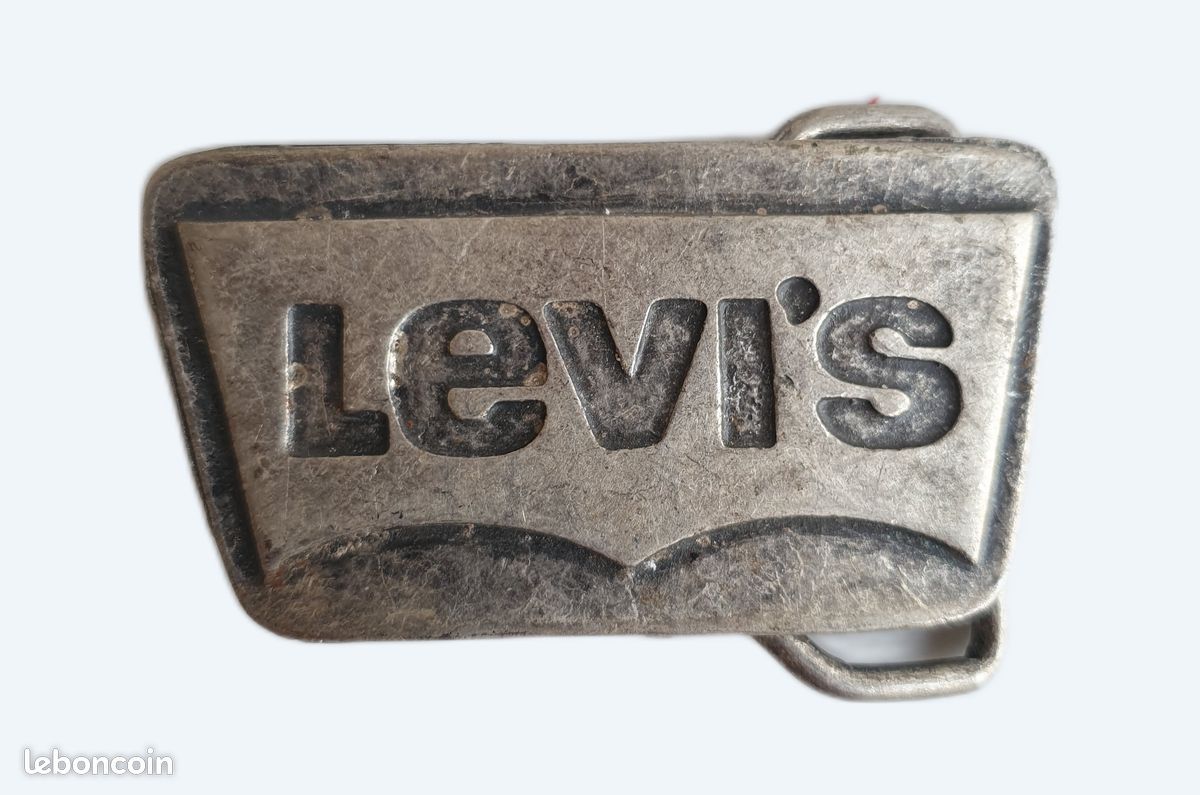 Ceinture Levi's Vintage En Cuir, Grosse Boucle, Style Rétro, Taille Ajustable