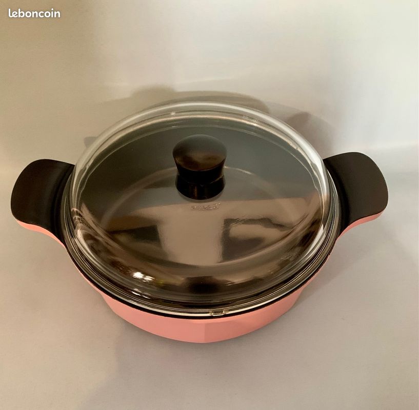 Superbe cocotte ronde "Eela" en céramique Ecolon, marque Neoflam Aeni, Rose, tous feux, Neuve (image 3)