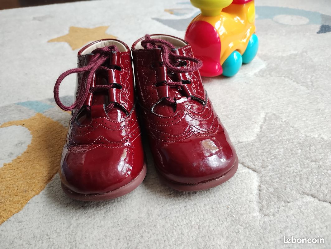 Bottes Bébé Fille Next Cuir Verni Rouge Pointure 19 (3) Doublure Polaire - Neuf
