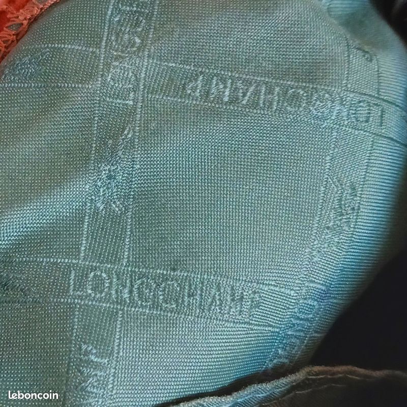 Sac Longchamp Vintage Authentique - Toile Tissée Marron & Bleu (image 10)