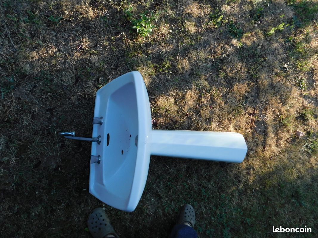 Lavabo blanc colonne (image 3)