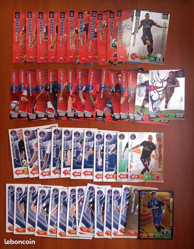 Lot De Cartes Panini PSG 2013 - Ibrahimovic, Beckham, Etc. (9 Cartes), état Nr-Mint