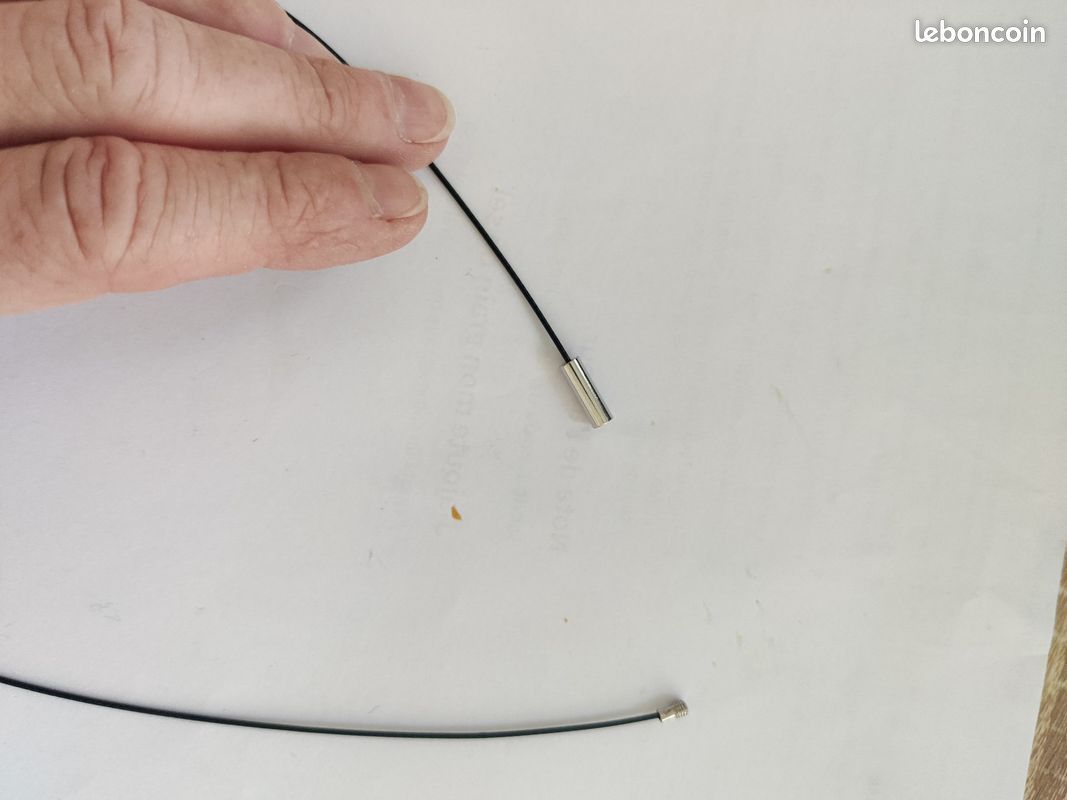 Collier en fil acier noir 1mm avec fermoir à visser, 45cm (image 2)