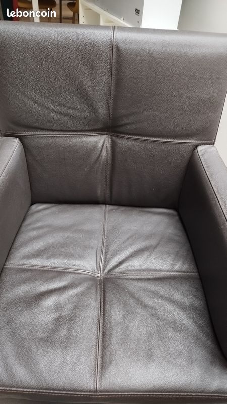 Fauteuils/ chaises de tables en cuir brun (image 4)