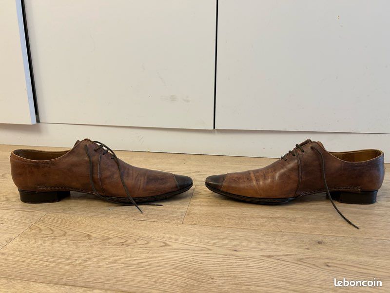 Chaussures Richelieu Marron Henrique Enko - Cuir, Taille 43, Fait Main, Occasion Bon état