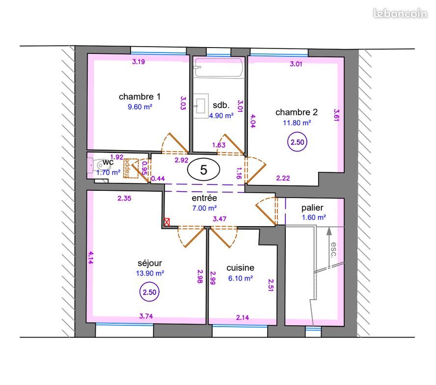 Appartement 3 pièces 55 m² · à Tomblaine · 55 m² · 120 000 €