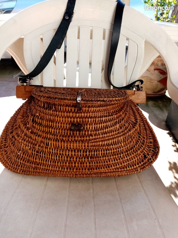 Panier peche tissu osier musette - Sport & Plein air