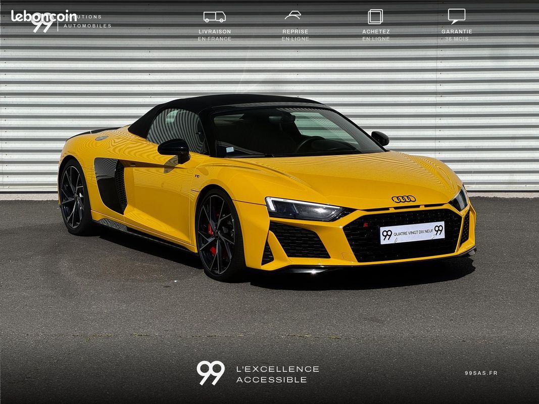 AUDI R8 Spyder V10 620ch Performance malus payé Miltek Carbon Full LOA 1521e/ MOIS LIVRAISON REPRISE (image 3)
