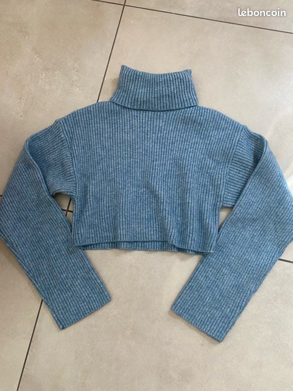 Pull court col roulé bleu Shein S 36 Vêtements
