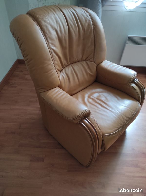 Canapé fixe 3 places Cuir + Fauteuil Cuir (image 6)