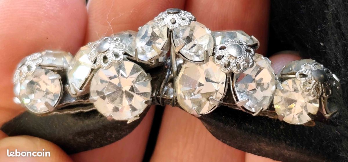 Grande barrette à cheveux argenté fleur perle Capri | Eclats de Cristal
