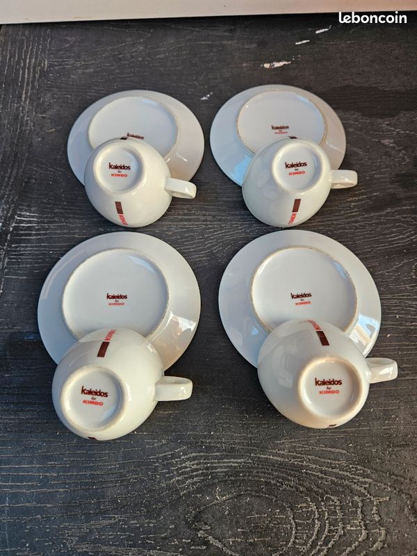 Tasses à Cappuccino Empilables En Porcelaine Avec Soucoupes Et Support En Metal D~p131215188