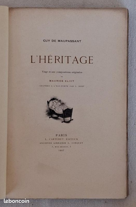 Guy de Maupassant - L'héritage - Ill. De M. Eliot - Numéroté - 1907, Carteret (image 8)