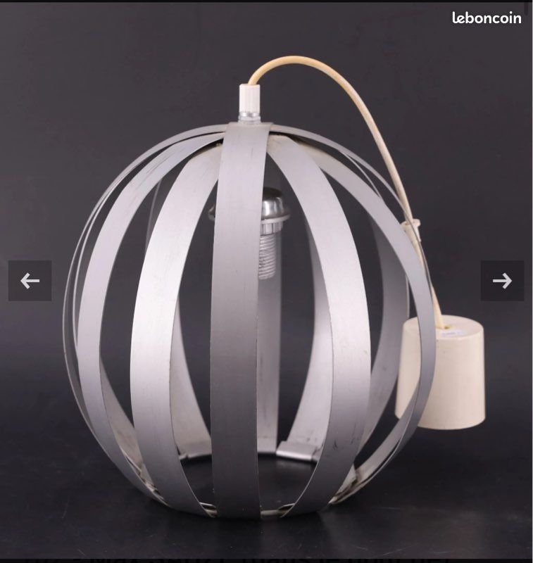 Lustre Suspension Vintage en Aluminium 70s (image 15)