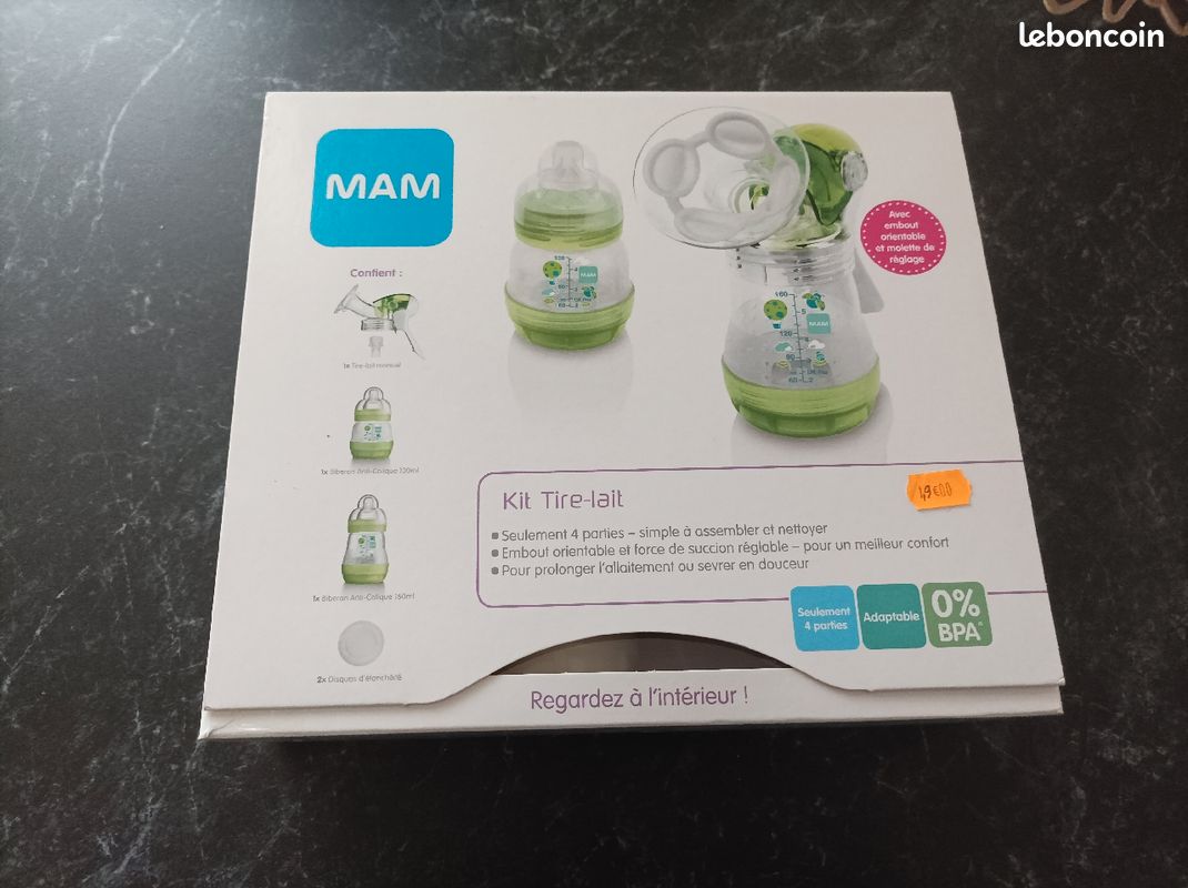 Philips Avent Tire-lait manuel sans BPA, portable et léger, coussin en  silicone souple adaptatif de taille unique (Modèle SCF430/01) : :  Bébé et Puériculture